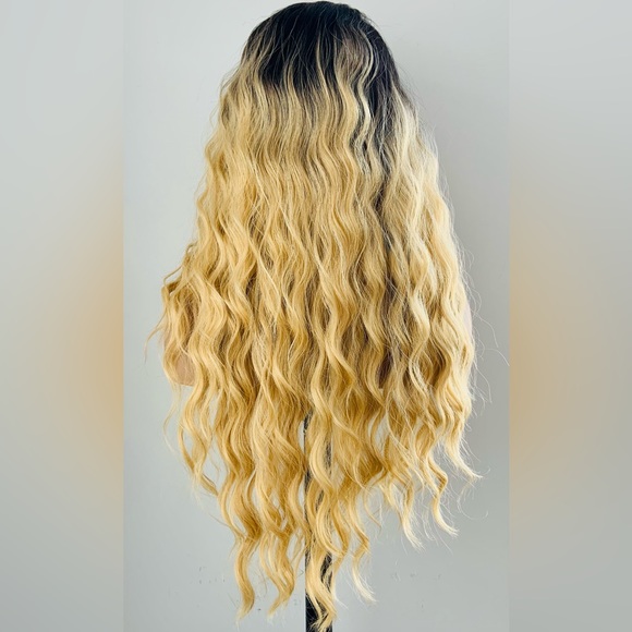Versatile 28” Ombre Blonde 4x4 Lace Front Premium Fiber Wig - Picture 12 of 13